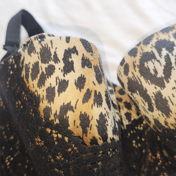 Victoria’s Secret Leopard & Lace Balconet Bra 36D Vintage - Picture 2 of 5